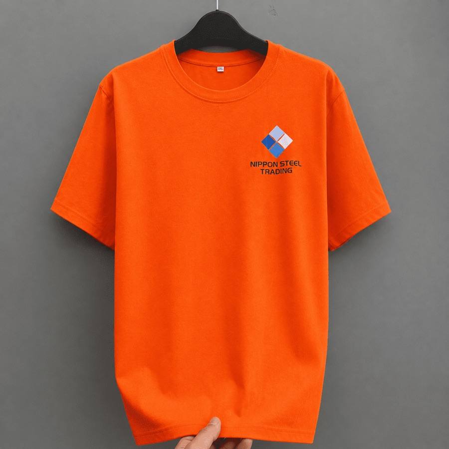 Áo Thun Cổ Tròn Màu Cam