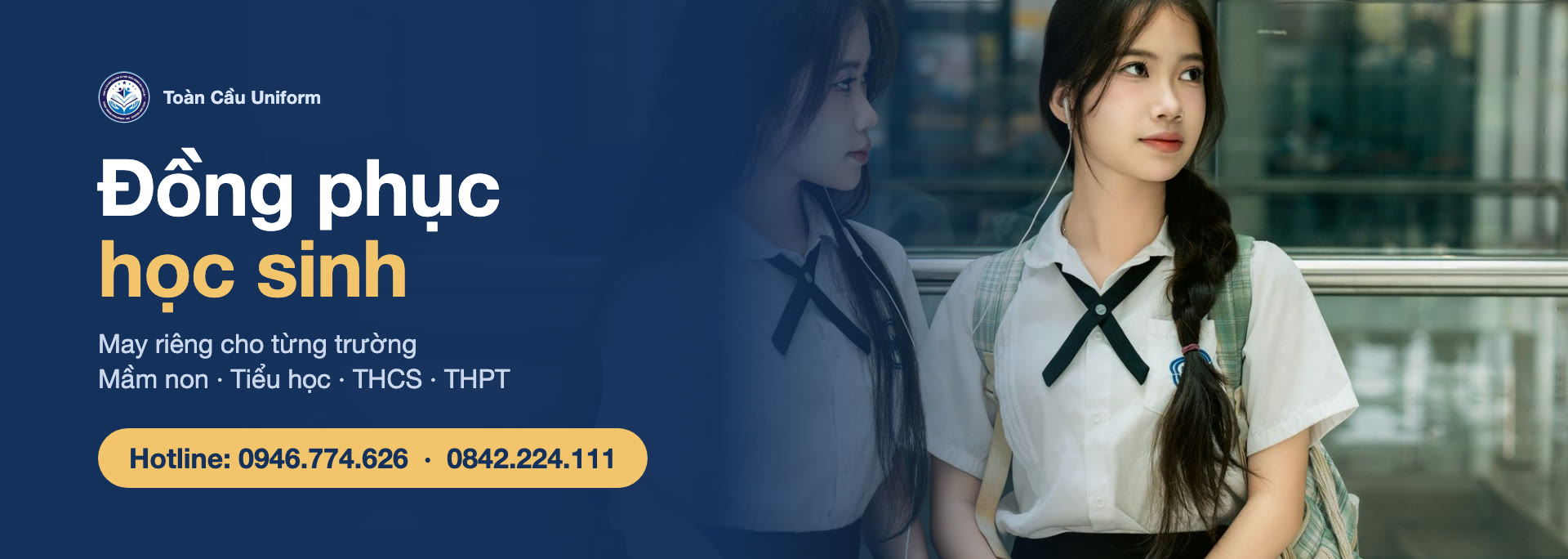 Đồng phục học sinh may theo yêu cầu của nhà trường